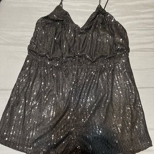 SHEIN sequin black romper